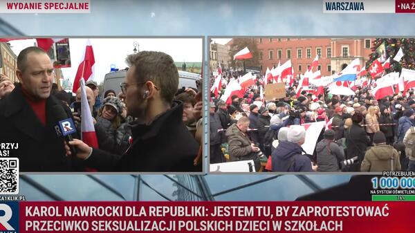 Nawrocki na proteście ws. edukacji zdrowotnej