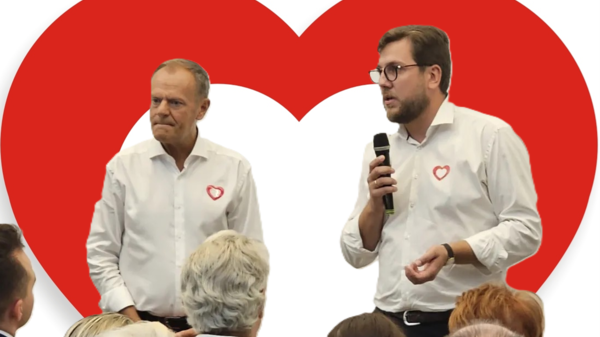 Prezydent Juliusz Wiernicki na spotkaniu z szefem PO Donaldem Tuskiem w Piotrkowie Trybunalskim (2023)