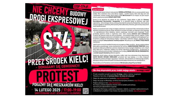 Protestujący domagają się budowy obwodnicy i nie zgadzają się z tym, że chce się ich obdarzyć miejscami nawet 12-pasmową drogą pod oknami,