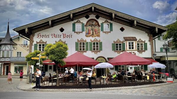 malowane domy w Oberammergau w Niemczech