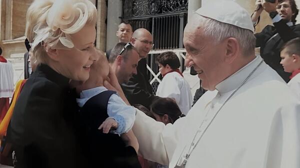 Małgorzata Kożuchowska z Papieżem Franciszkiem