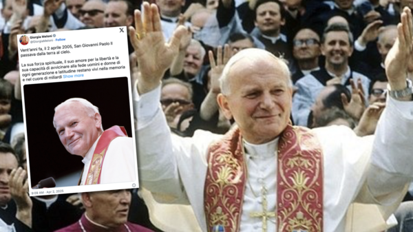 meloni, papież jan paweł II