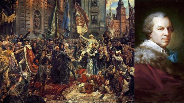 Jan Matejko, Konstytucja 3 Maja 1791 roku, z prawej: Szczęsny Potocki, który zakończył życie jako Rosjanin
