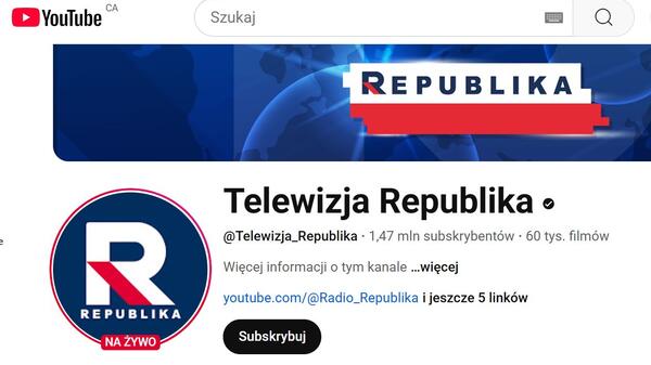 Telewizja Republika liderem wyświetleń na YouTubie