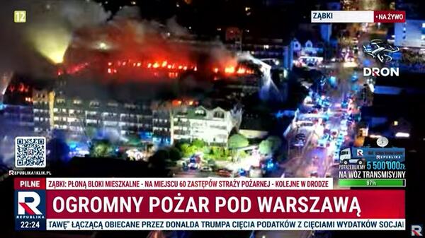 Pożar bloków w Ząbkach