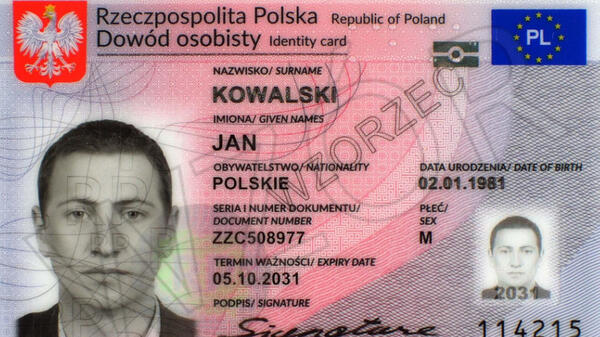 Dowód osobisty - wzór