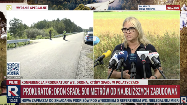 Konferencja prokuratury o dronie spod Terespola