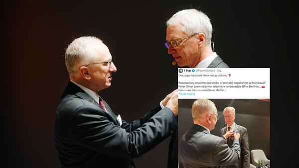 Oskarża Polaków za pomoc w Holokauście, dostał medal od Sikorskiego