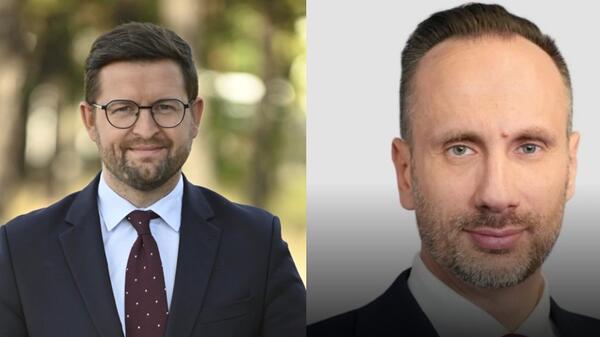 Posłowie Andrzej Śliwka i Janusz Kowalski po kontroli w Ministerstwie Rolnictwa