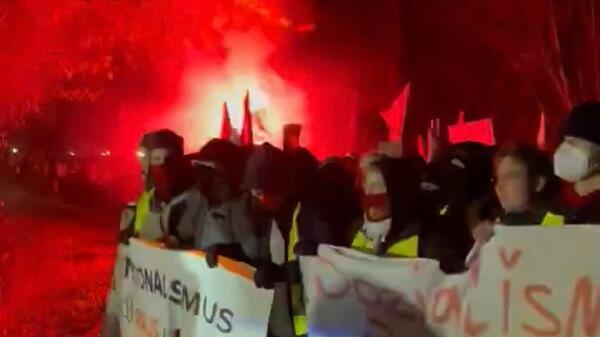 lewicowe bojówki na ulicach Giessen