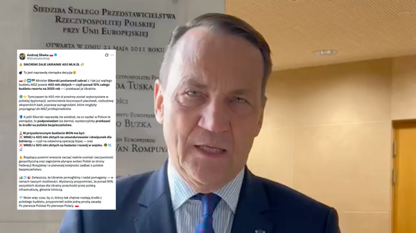 Śliwka alarmuje: 400 mln zł z budżetu MSZ ma trafić na Ukrainę