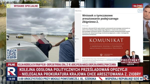 Nielegalna prokuratura chce aresztowania Ziobry