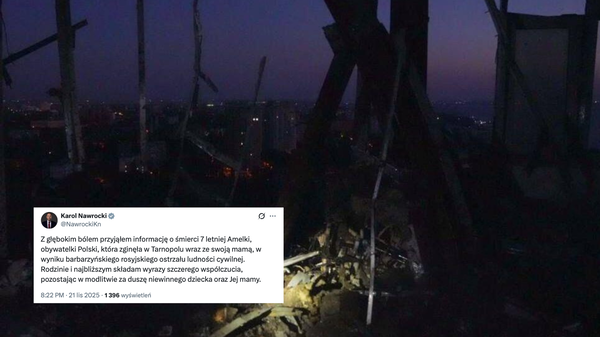 Karol Nawrocki reaguje na śmierć 7-letniej Amelki: &quot;Barbarzyński rosyjski ostrzał&quot;