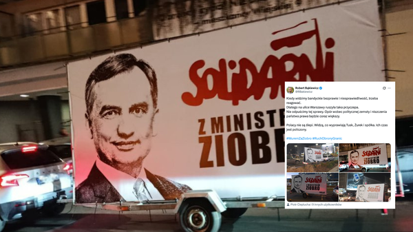 Na ulicach Warszawy pojawiły się mobilne banery w obronie Ziobry