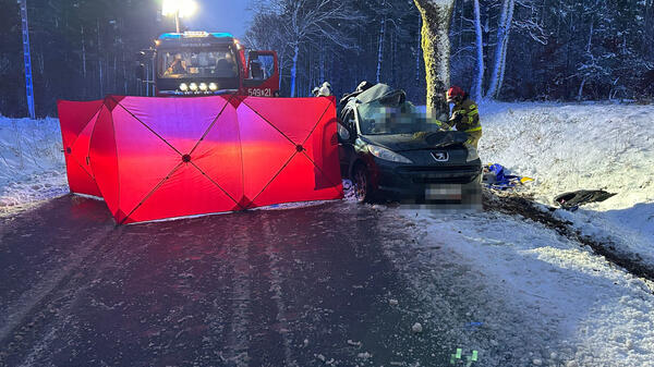 wypadek na trasie Biały Bór - Biskupice