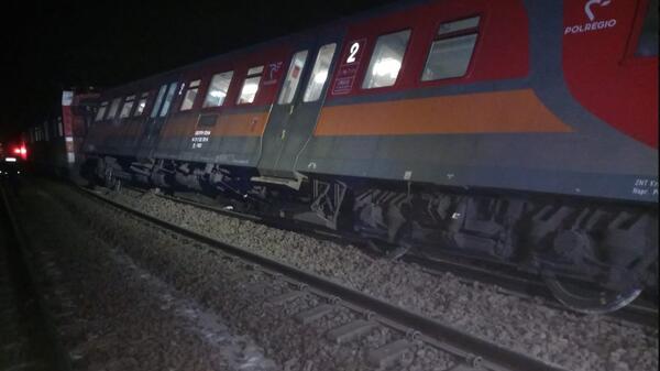 wykolejony pociąg Polregio