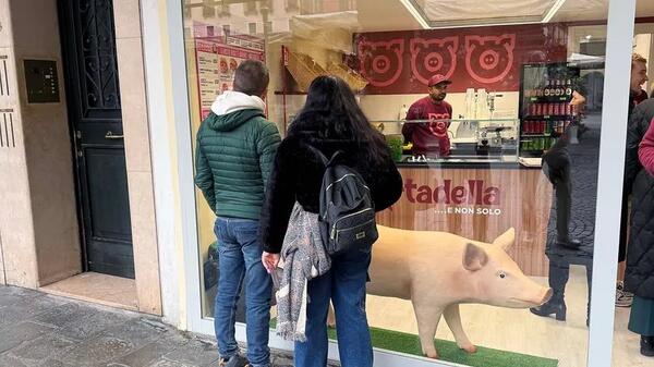 plastikowa świnia w sklepie w Padwie