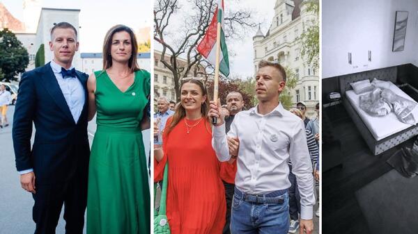 Peter Magyar z Judit Varga po lewej