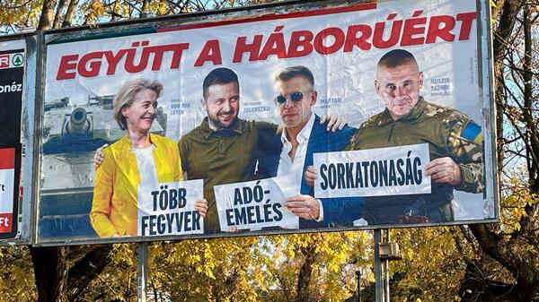 wybory na Węgrzech, baner wyborczy