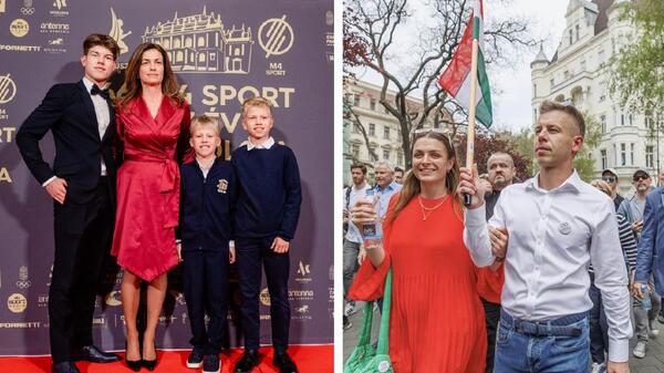 Judit Varga z dziećmi i Peter Magyar, były mąż Vargi z byłą kochanką