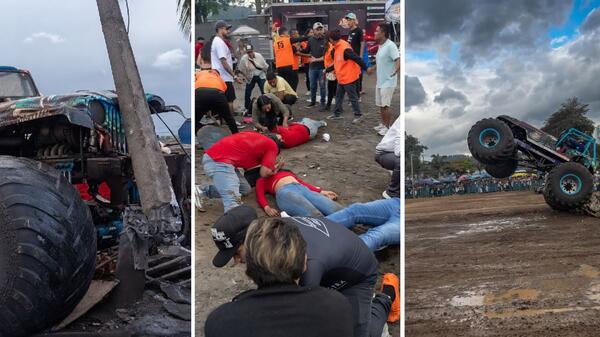 wypadek na pokazie monster trucków w Kolumbii