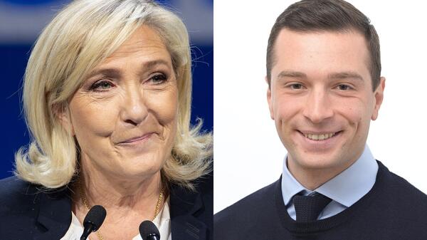 Marine Le Pen, Jordan Bardella - liderzy Zjednoczenia Narodowego