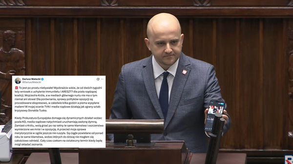 Matecki o immunitecie posła KO i działaniach mediów