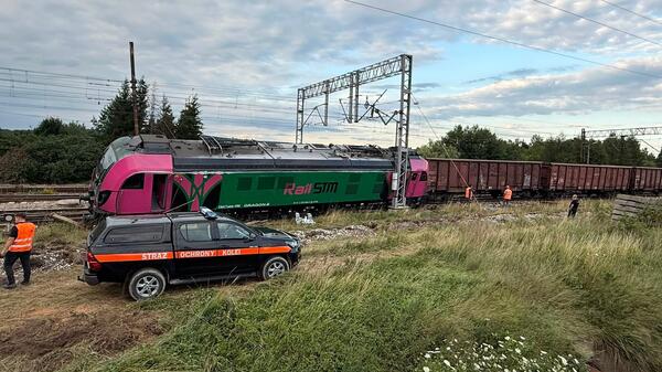 wykolejenie lokomotywy w Zagnańsku