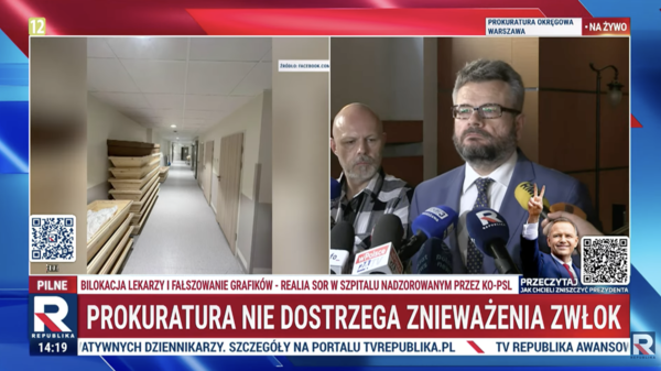Rzecznik prasowy Prokuratury Okręgowej w Warszawie prokurator Piotr Skiba podczas briefingu w siedzibie prokuratury w Warszawie