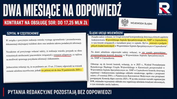 Wybrane fragmenty odpowiedzi Wojewódzkiego Szpitala Specjalistycznego im. NMP w Częstochowie oraz Śląskiego Urzędu Wojewódzkiego i Wojewody Śląskiego.