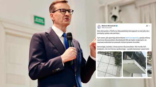 Miliony z pomocy dla powodzian trafiły do firm związanych z działaczką KO. Morawiecki komentuje