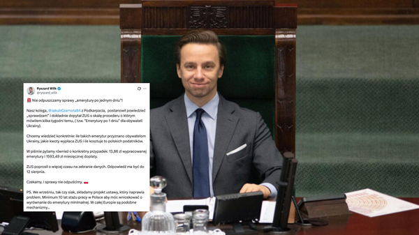 Konfederacja zapowiada ustawę ws. emerytur dla Ukraińców. „Nie odpuszczamy”