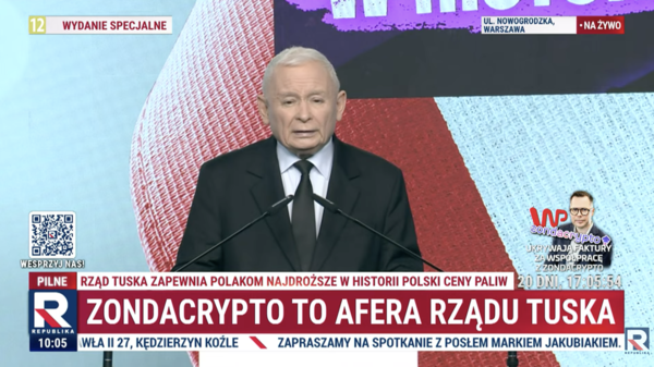 PiS ostro o Tusku ws. Zondacrypto. Kaczyński: ta władza opiera się na totalnym kłamstwie