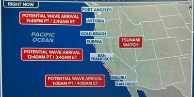 zachodnie wybrzeże USA zagrożone tsunami