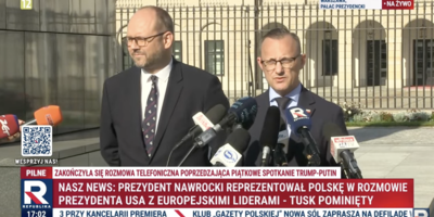 Briefing w Pałacu Prezydenckim po rozmowie Nawrockiego