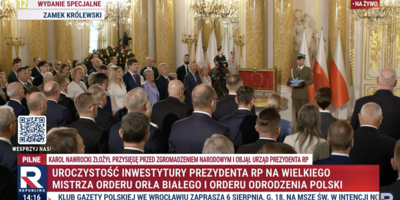 Uroczystość inwestytury Karola Nawrockiego na Zamku Królewskim