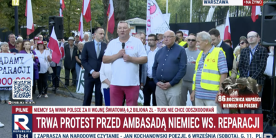 Protest pod Ambasadą Niemiec