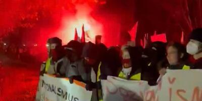 lewicowe bojówki na ulicach Giessen