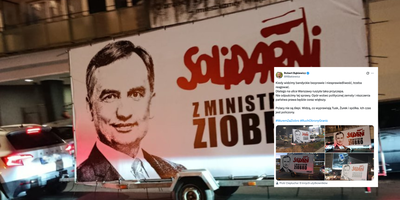 Na ulicach Warszawy pojawiły się mobilne banery w obronie Ziobry