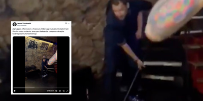Prezydenta Krakowa z mopem w knajpie