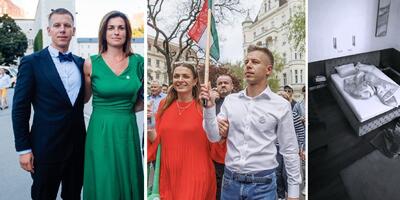 Peter Magyar z Judit Varga po lewej