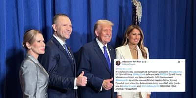 Ambasador USA wskazuje rolę Nawrockiego przy uwolnieniu Poczobuta