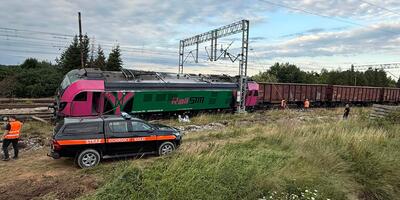 wykolejenie lokomotywy w Zagnańsku