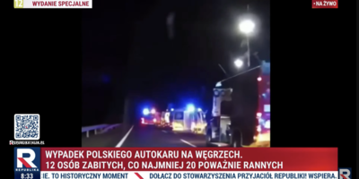 Tragiczny wypadek polskiego autokaru na Węgrzech. Zginęło 12 osób