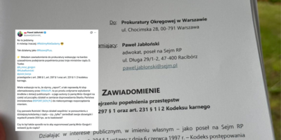 Paweł Jabłoński zawiadamia prokuraturę. Chodzi o raport Mróz-Gorgoń za niemal 200 tys. zł