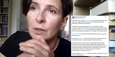 Sąd skazał Klementynę Suchanow. Mec. Lewandowski publikuje wyrok i odpowiada na jej zarzuty
