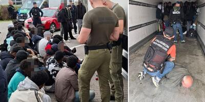 imigranci przewożeni w chłodni
