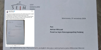 Miłosz Kłeczek z zakazem wstępu do Sejmu