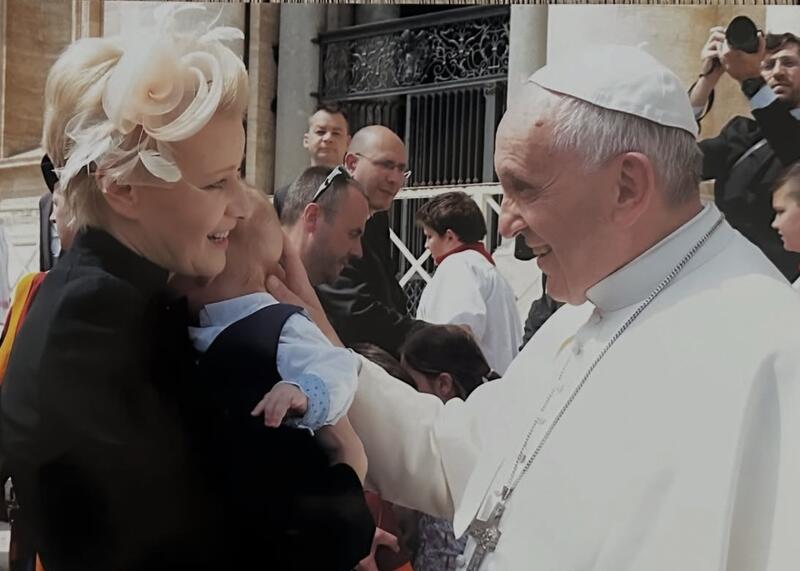 Małgorzata Kożuchowska z Papieżem Franciszkiem