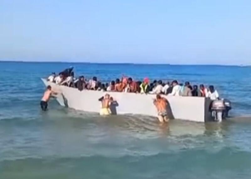 nielegalni imigranci na greckiej wyspie